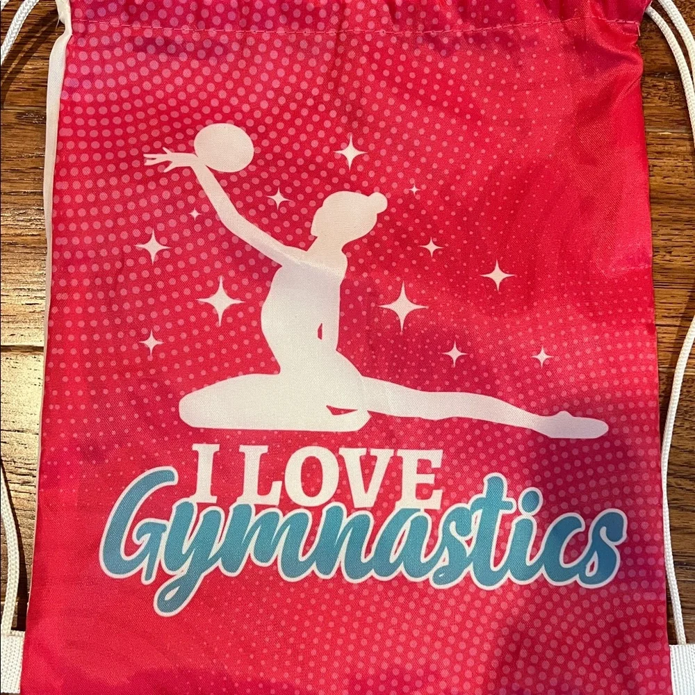 Gymnastics Pink Drawstring Bag
